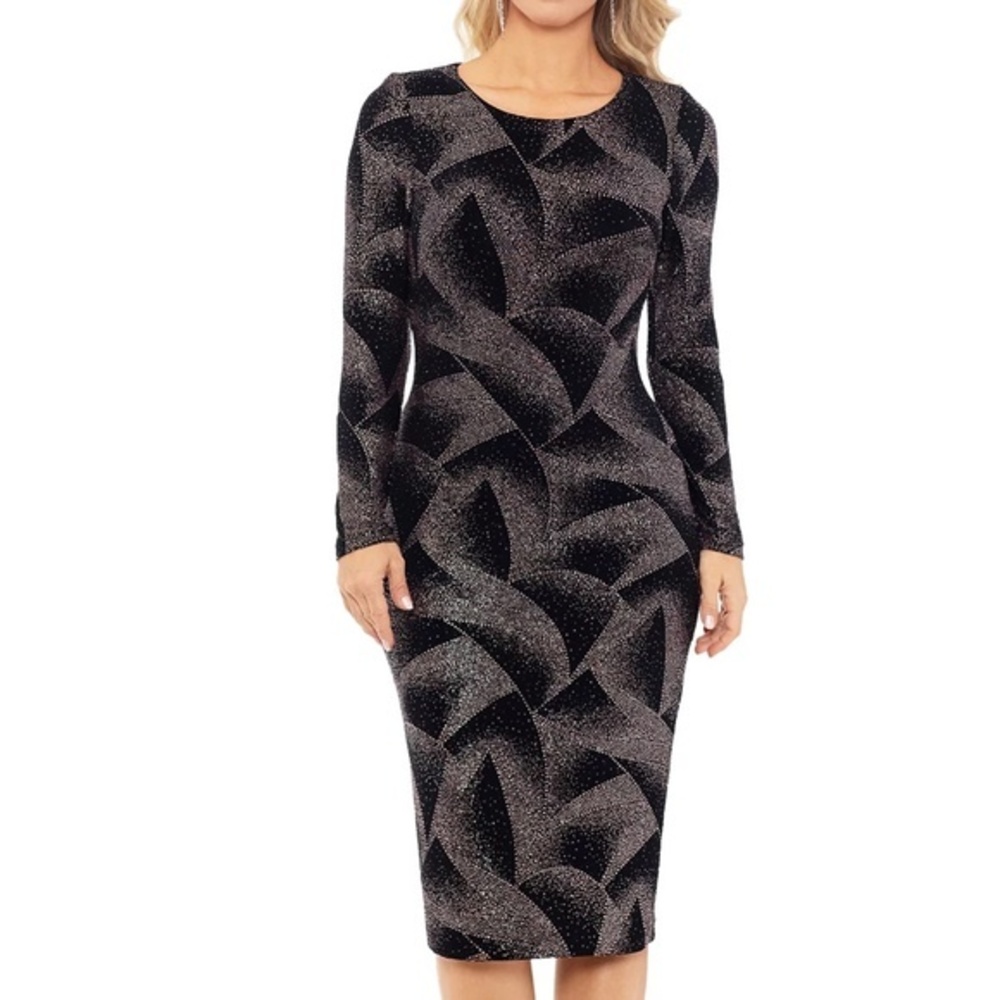 Betsy & Adam -‎  Long-Sleeve Glitter-Knit Dress